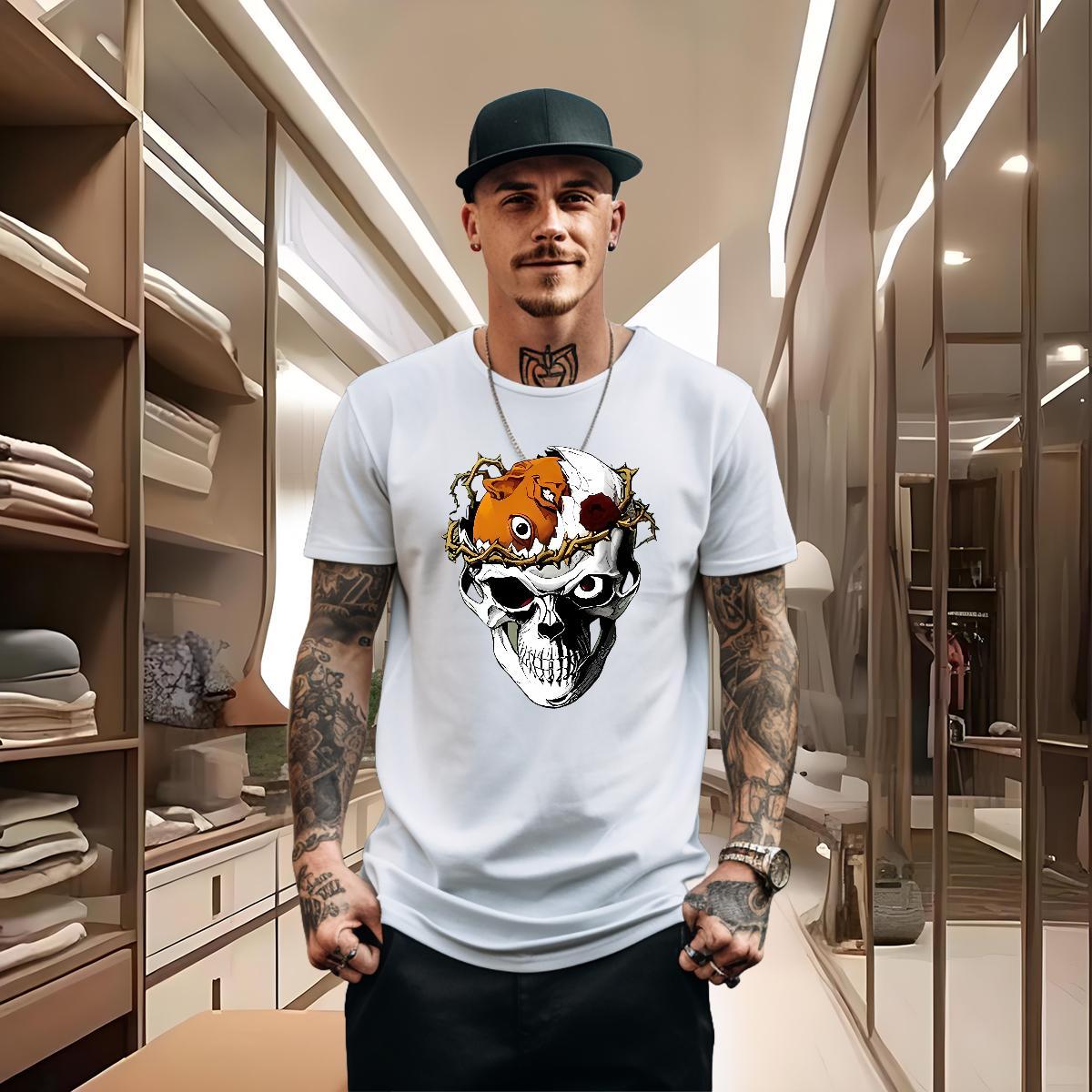 Brand Mens T Shirts monster Top Tees 230g Cotton Summer Casual Soft Plus Size Cartoon Breathable Crew Neck Tshirts