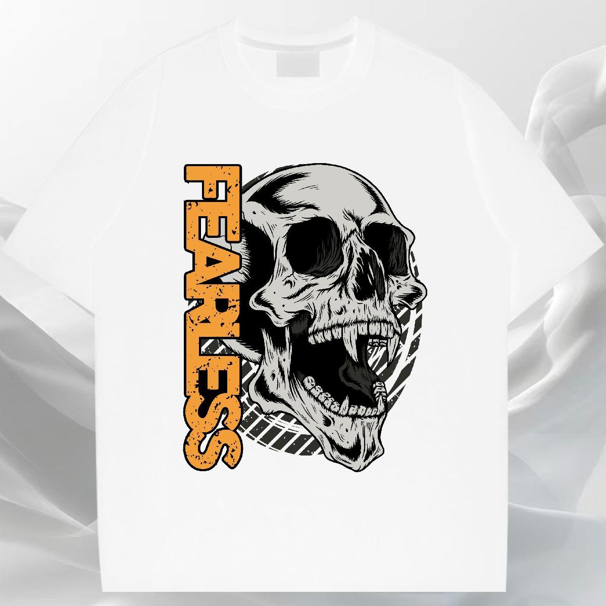Designer Man T Shirts skull Tops Tees 230g Pure Cotton Hip Hop Loose Fit Cartoon Print Breathable Short Sleeve Couples T Shirts