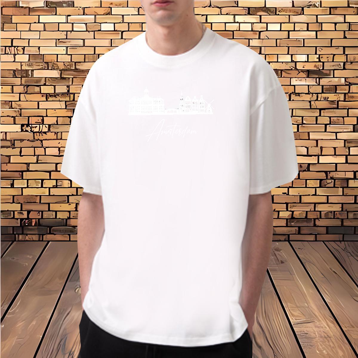 2024 New T-Shirts for Men letter Tops Shirt 230g Pure Cotton Beach Loose Custom Printed Round Neck Short Sleeve Tshirt for Man Woman