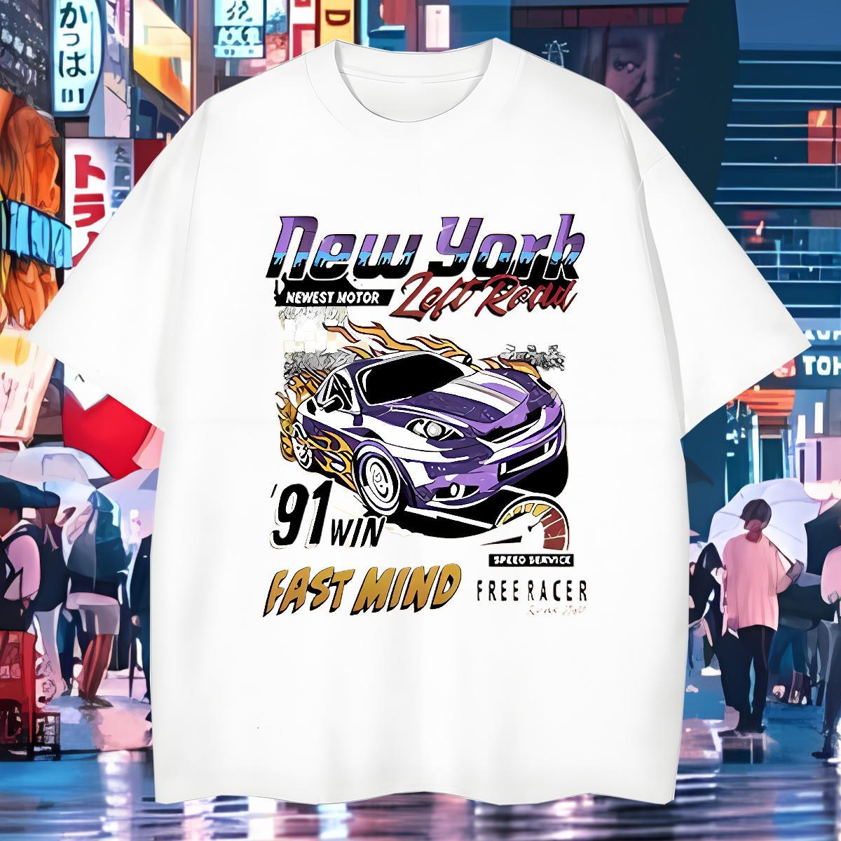 Stylist T-Shirts for Men car Tees Shirts 230g Cotton Daily Outfit Unisex Custom Print Oversized Breathable Crew Neck Tshirt for Man Woman