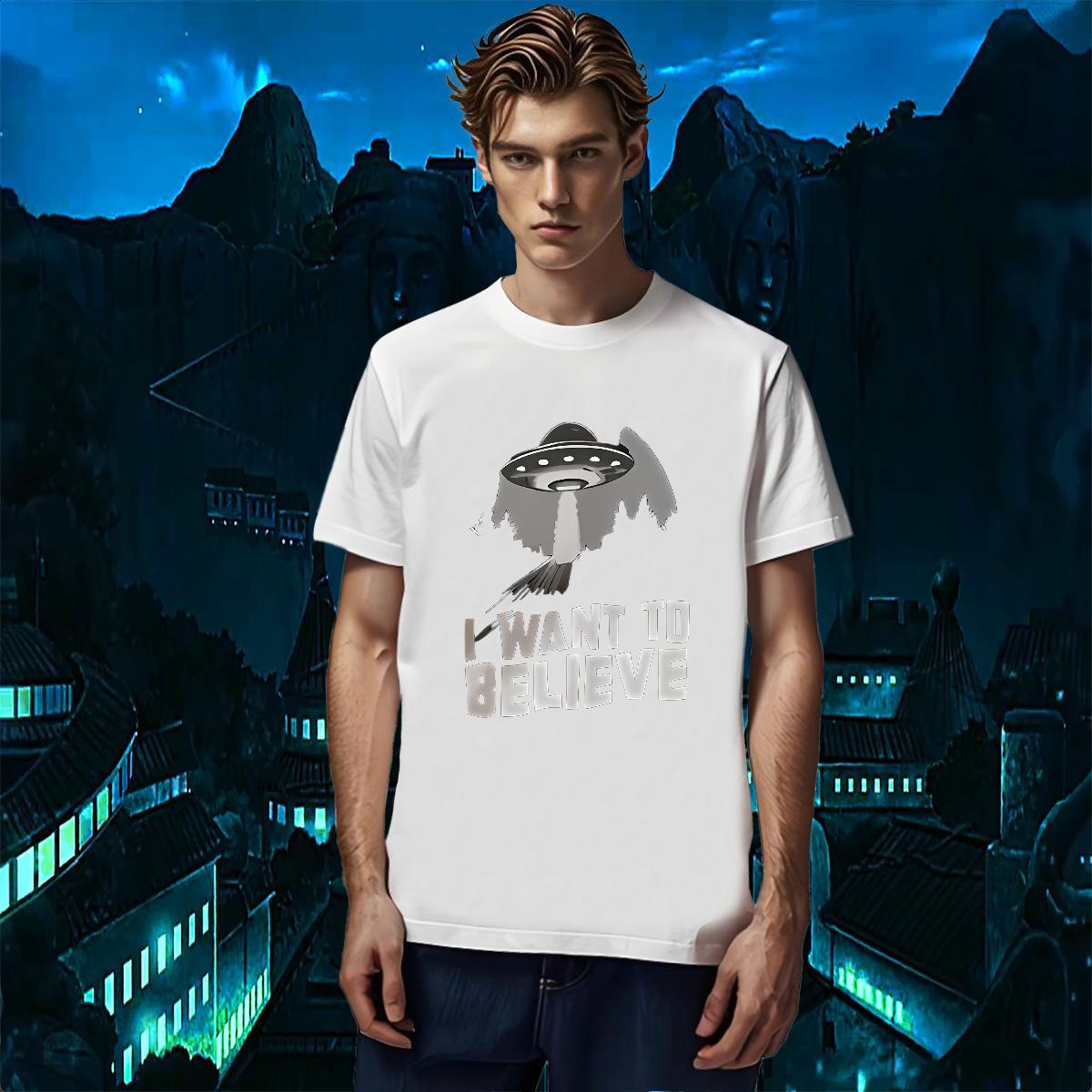 Fashion New Mens T Shirts UFO Clothings 230g Pure Cotton Casual Beach Loose Fit Custom Anime Round Neck Short Sleeve Tshirt for Man Woman
