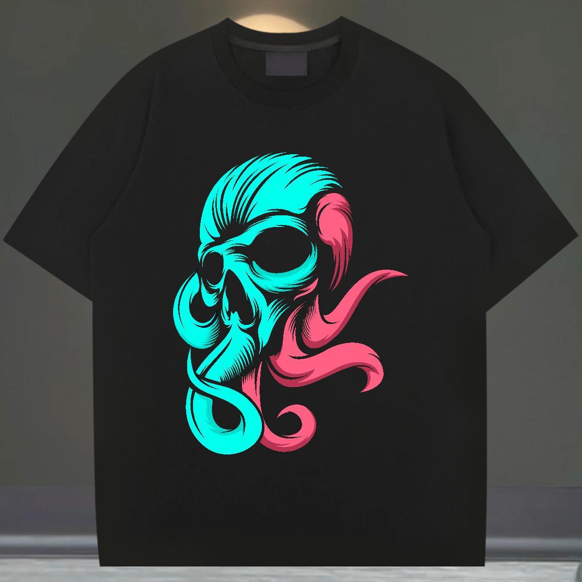New Arrival Mens T Shirts skull Wear 230g Pure Cotton Spring Summer Classic Plus Size Custom Crew Neck Breathable Mens Tshirts
