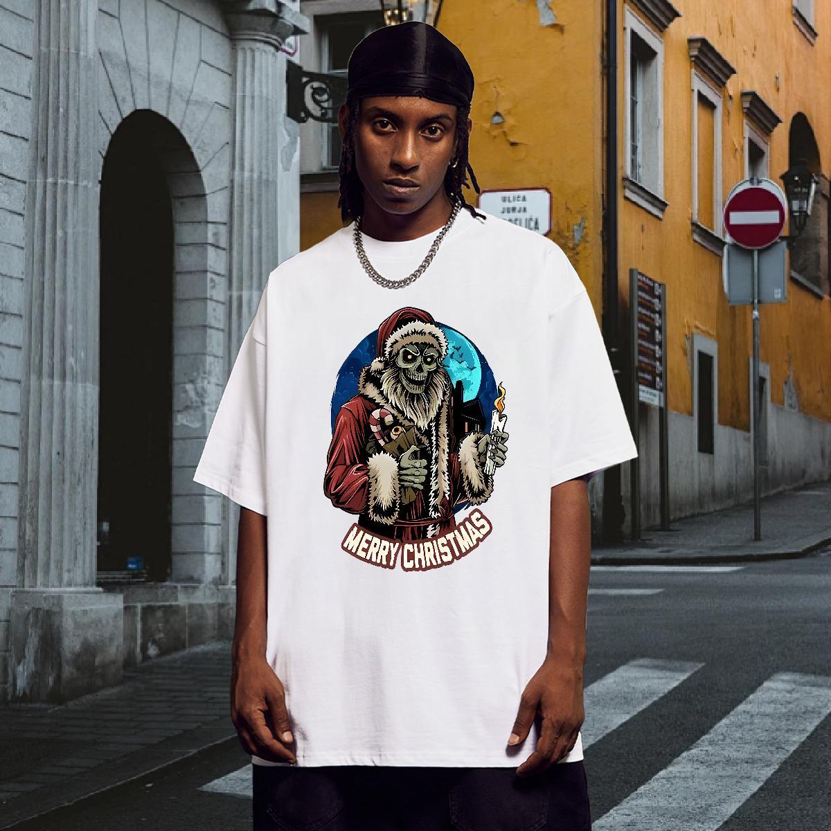 2024 Designer T shirt skull Tees 230g Pure Cotton Sports Casual Soft Plus Size Cartoon Round Neck Short Sleeve Men Tops Tees