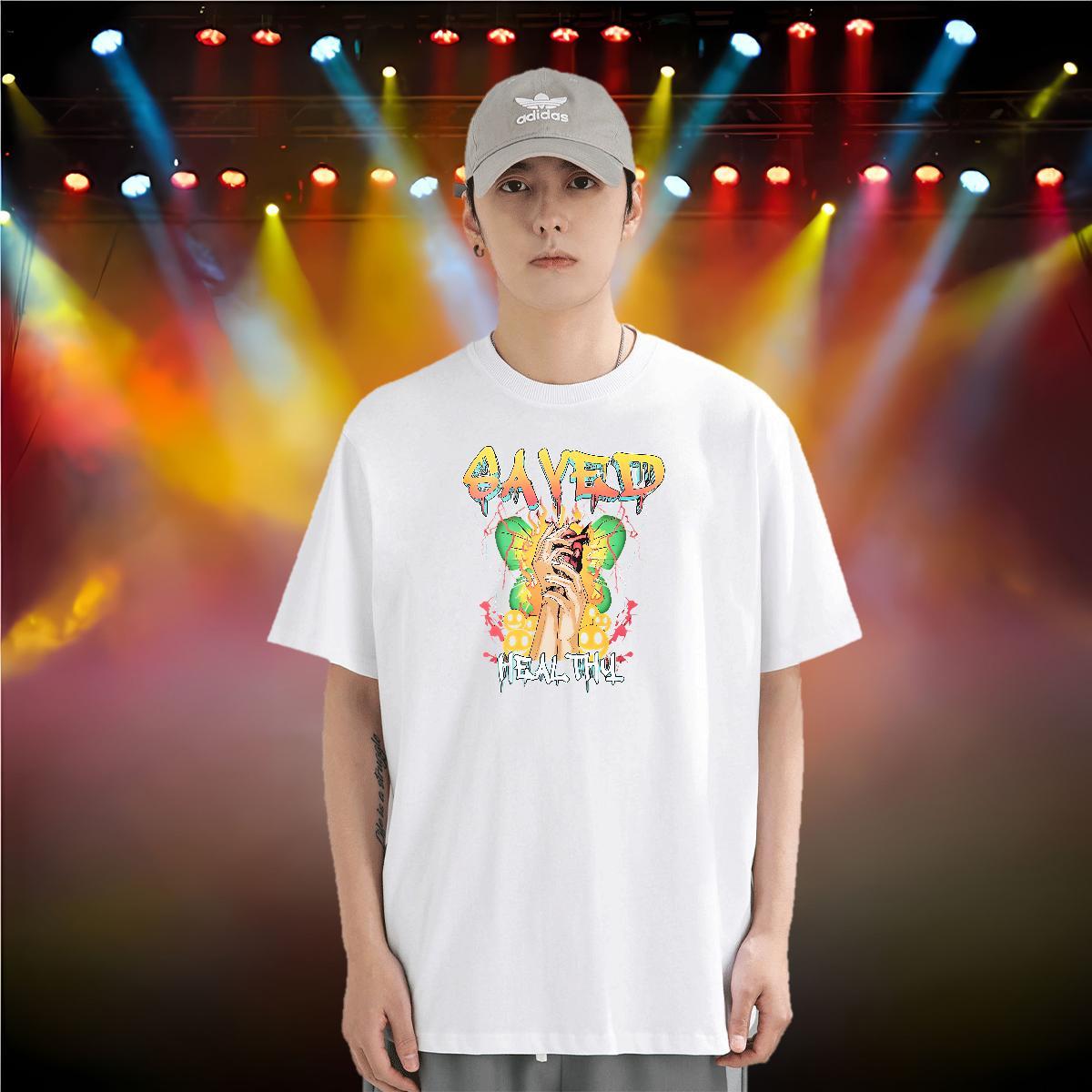DIY Customized T-Shirts for Men skull Tees Shirts 230g Pure Cotton Street Wear Popular Custom Print Plus Size Crew Neck Breathable Men Clothes T-Shirt