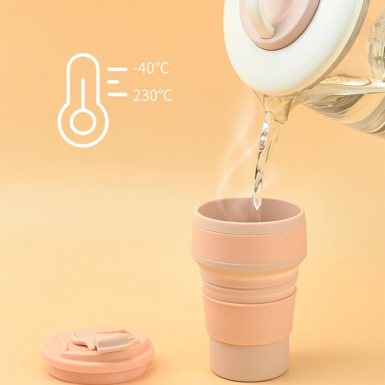 500ml portable bottle compression travel folding outdoor foldable silicone water cup 240806 Free s Z260202