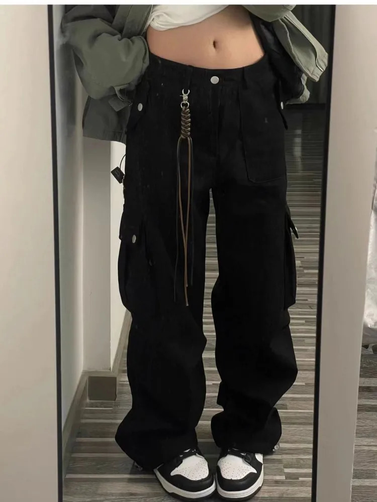 HOUZHOU Y2k Vintage Baggy Cargo Pants Womans Oversized Hippie Streetwear Pants Casual Harajuku Korean Fashion Trousers Spring 240821