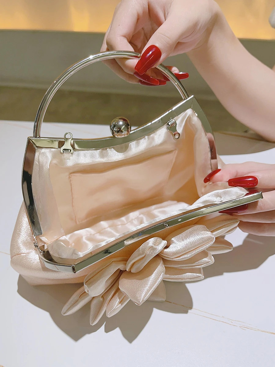 Elegant Floral Decor Evening Bag Classic Dinner Clutch Purse Formal Banquet Handbag For Wedding Party Prom 240807