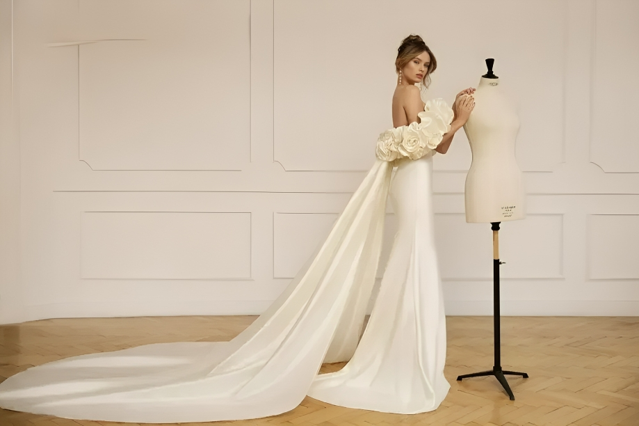 Arabic Aso Ebi Plus Size Mermaid White Wedding Dress for Bride Lace Beaded Tiers Organza Bridal Gowns Dresses 01