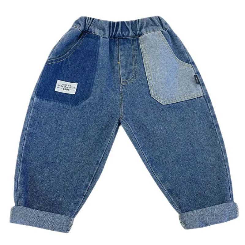 Jeans Boys Jean Pants Long Trousers Cotton 2024 Elegant Spring Autumn Babys Kids Pants Teenagers Outwear Childrens Clothing