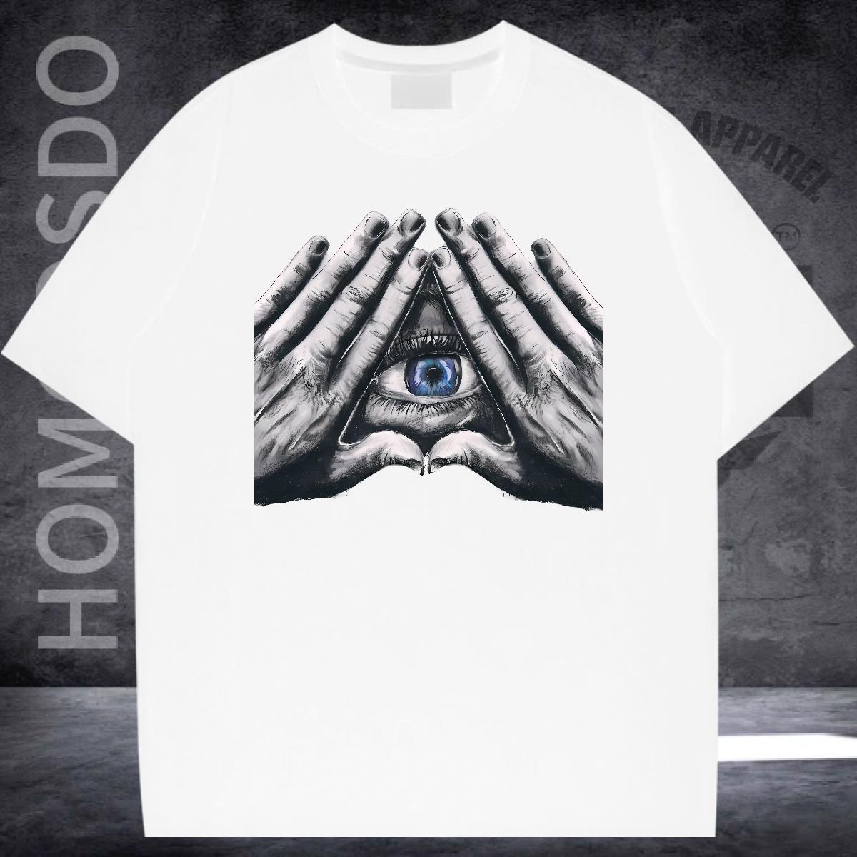 Factory Direct Man T Shirts eye of the devil Tops Tees 230g Cotton Street Loose Skull Breathable Men Tops Tees