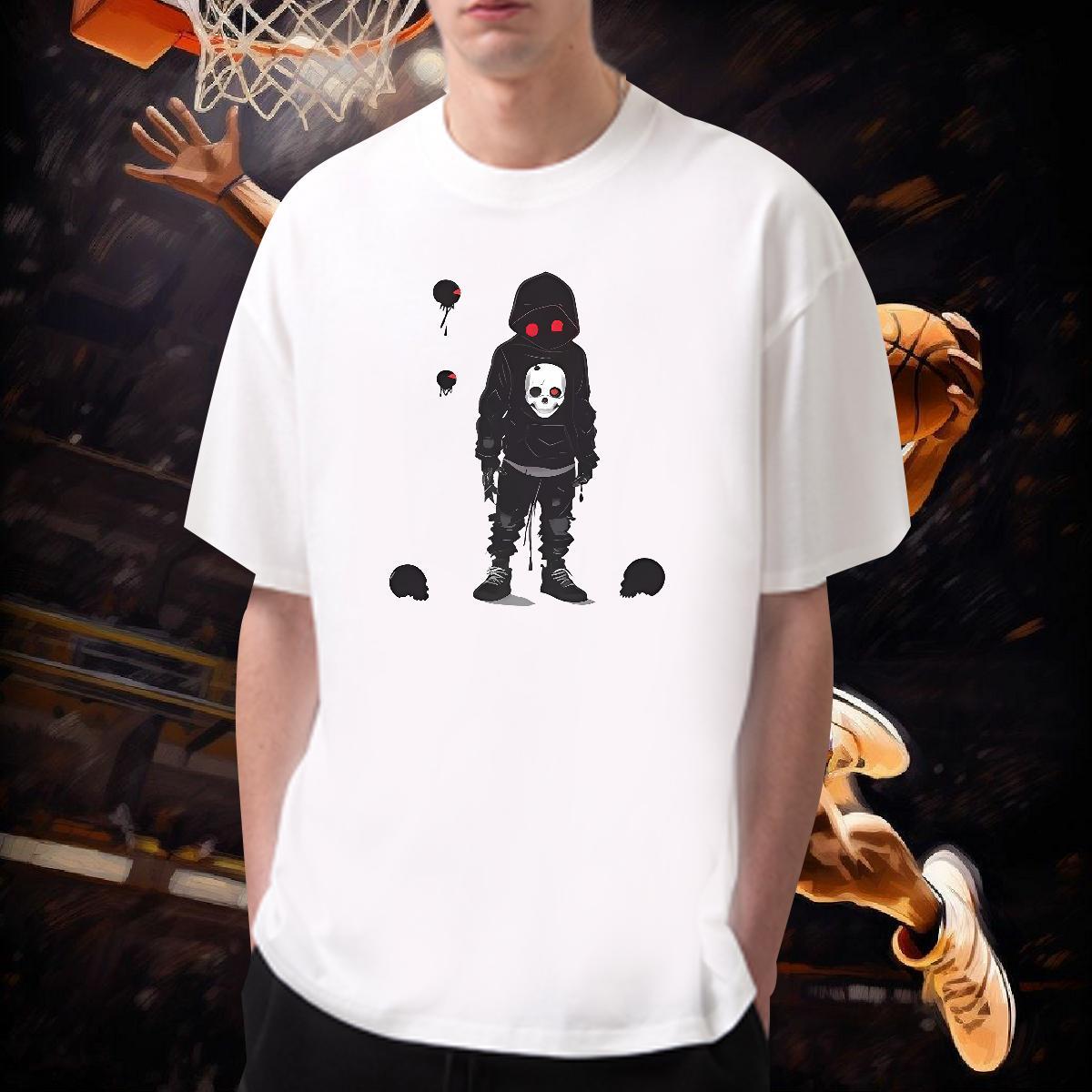 Stylist T shirt skull Tops Tees 230g Pure Cotton Street wear Hip Hop Free Shipping Oversized 4XL Breathable Mens Tshirts