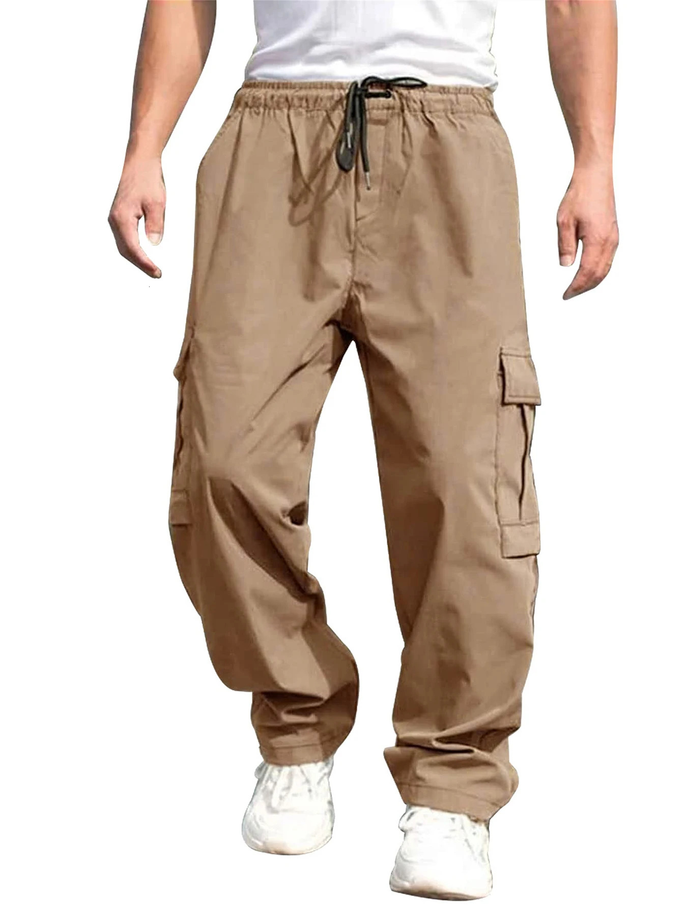 Streetwear Hip Hop Joggers Cargo Pants Men MultiPocket Elastic Waist Harem Trousers Male Harajuku Casual Woman Sweatpants 240806