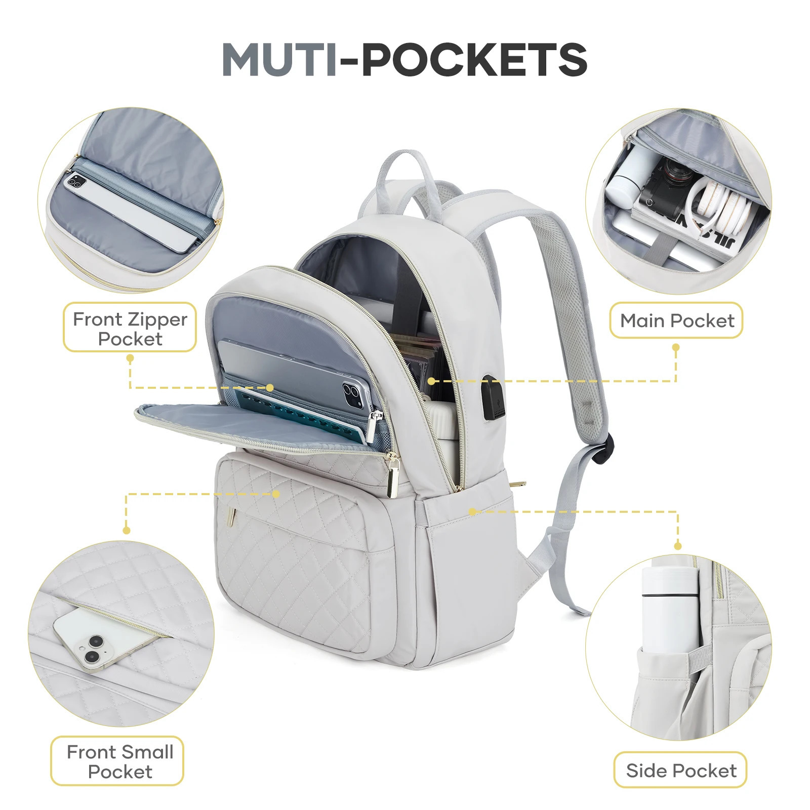 Womens casual day bag outdoor travel backpack fashionable womens shoulder lightweight 240807