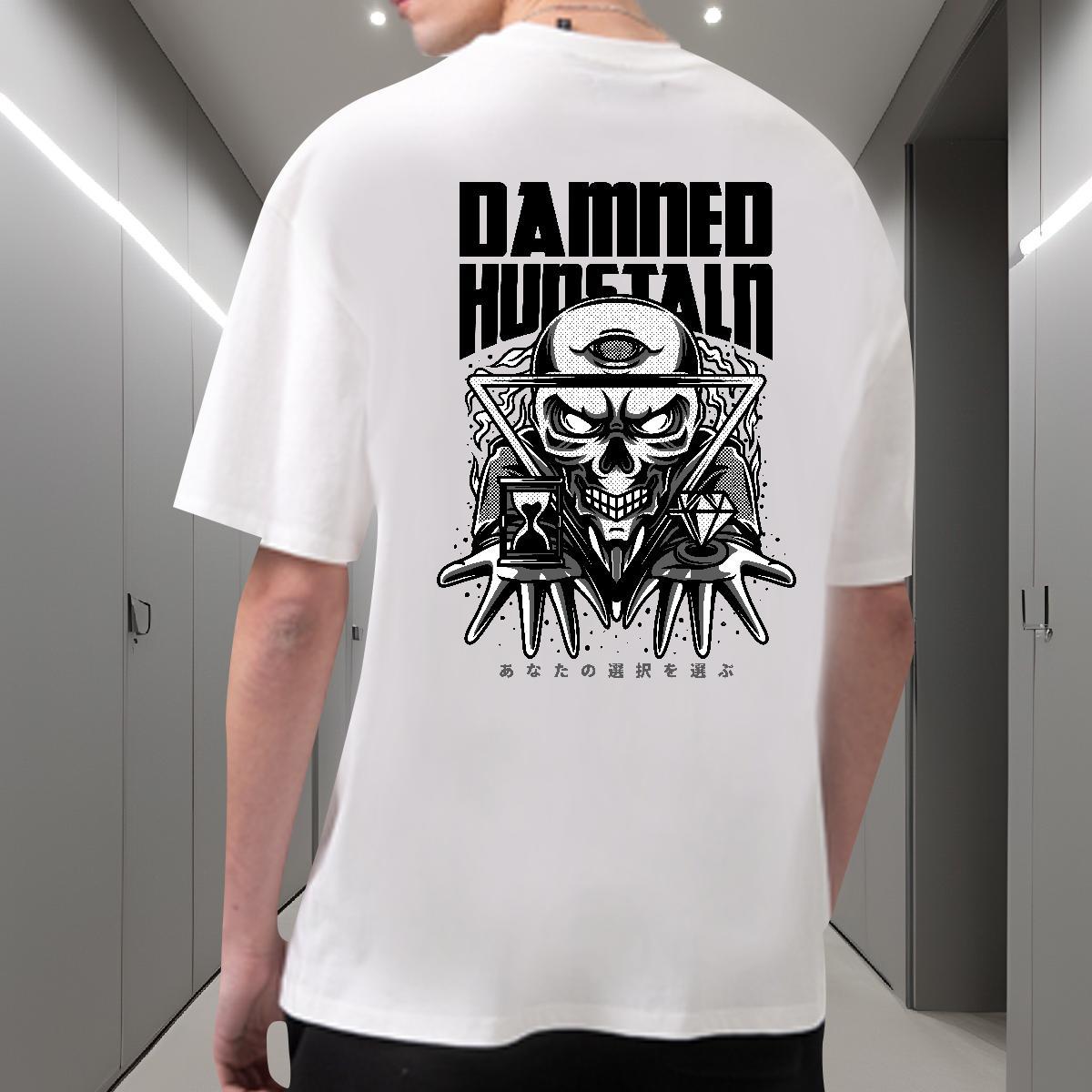 2024 DIY T Shirt For Man skull Tops 100% Cotton 230g Beach Classic DIY Logo Oversized Short Sleeve Soft Tshirts