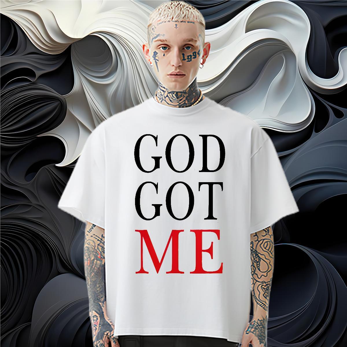 New Arrival T Shirts Men letter Clothes 230g 100% Cotton Anime Printing Street Popular DIY Printed Crew Neck Men Clothes T-Shirt