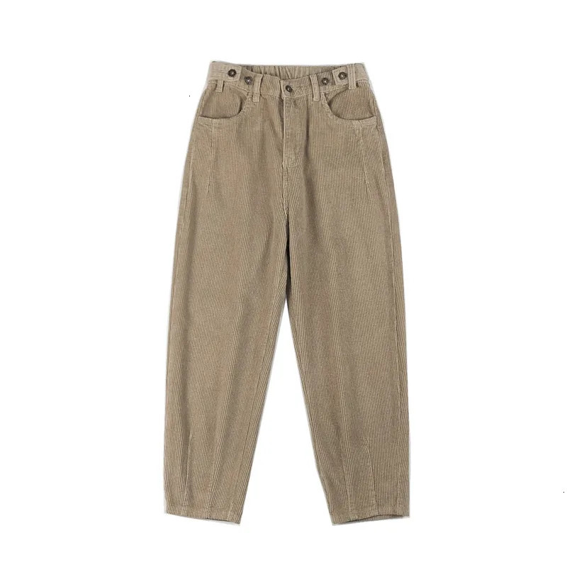 Corduroy Pants Men Fashion Retro Casual Solid Color Straight Streetwear Khaki Black Harem Mens Vintage Trousers 240806