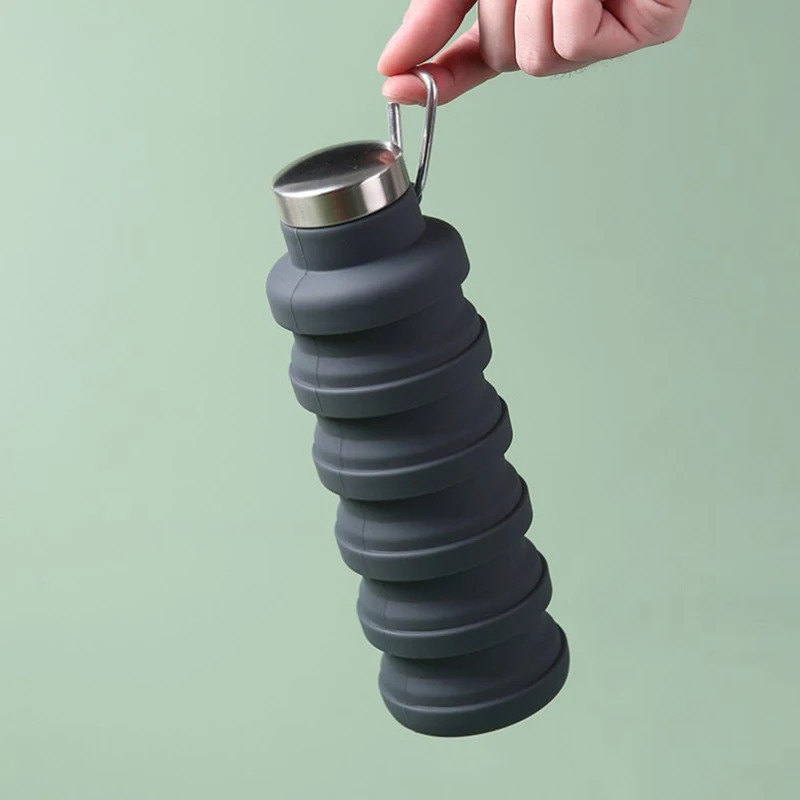 portable silicone water coffee cup outdoor travel tool foldable sports bottle Z260202