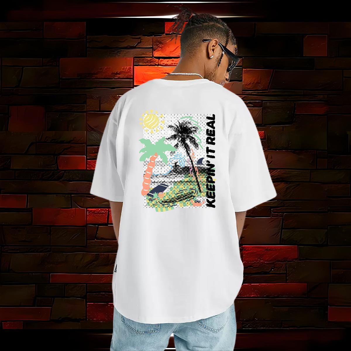 2024 New Mens T Shirts beach Tees Shirts 230g Pure Cotton Beach Comfortable Custom Cartoon O-Neck Short Sleeve Couples T Shirts