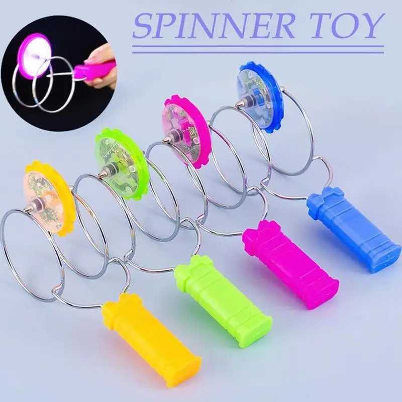 Magnetic Spinning Top Colorful Luminous Gyroscope LED Lights Show Fun Sports Toys Rotating Handle Childrens Classic Toy Gifts Y240803