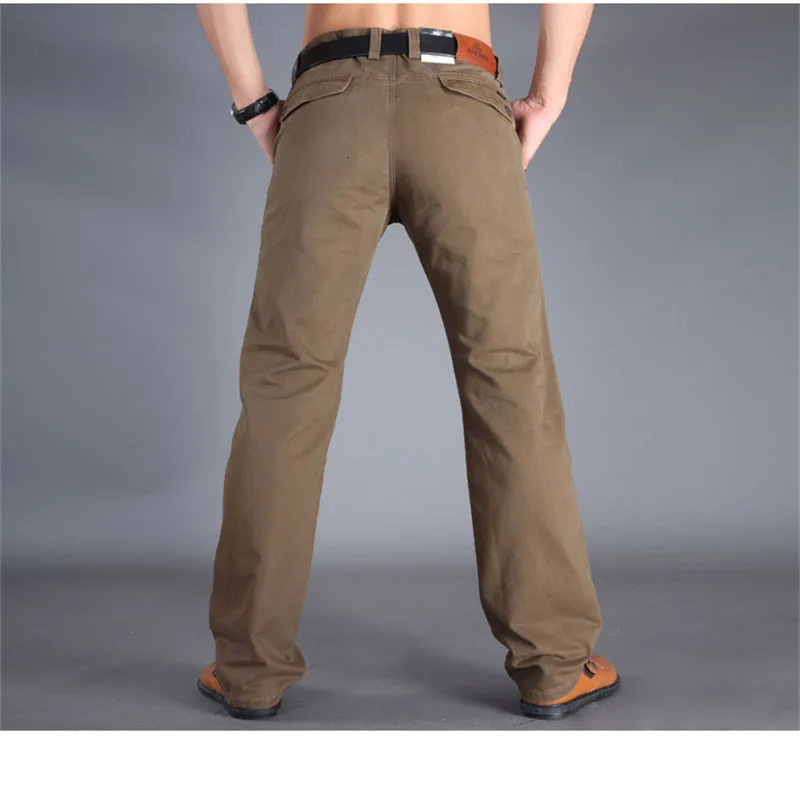 Spring Men Casual Pants Cotton Straight Mens Black Army Khaki Man Trousers Plus Size 40 42 240806