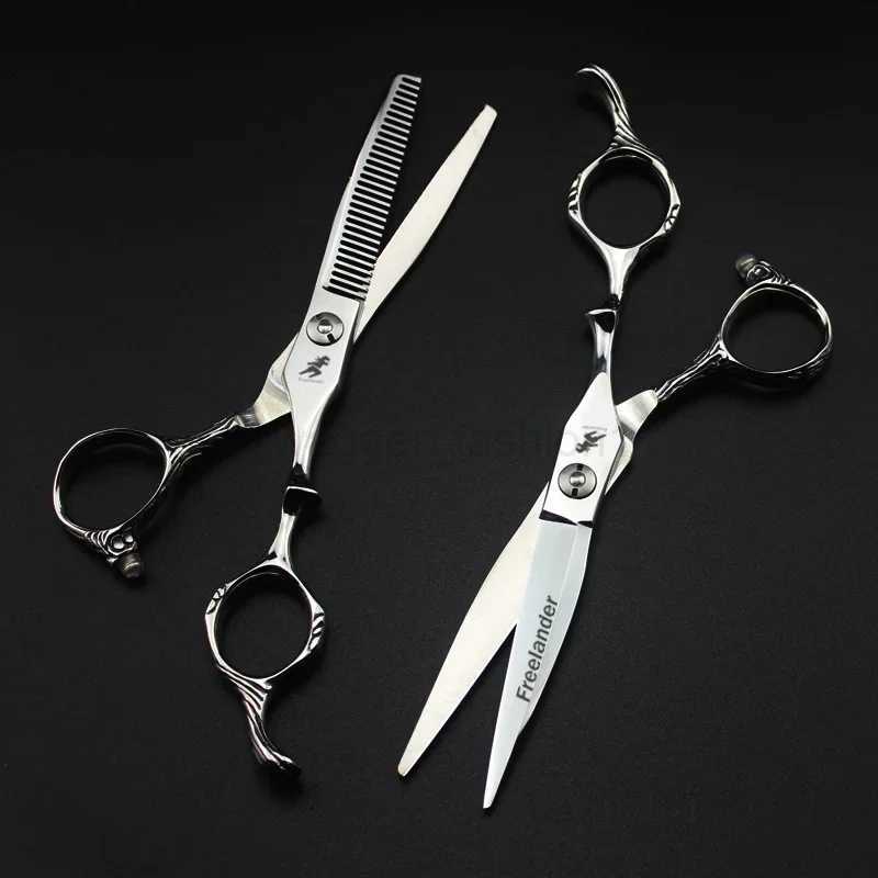 Freelander Barber Hair Scissors 6 inch Professional Hairdressing Scissors With Japan Sink Screw Hair Cutting Thinning ScissorsXJ240807