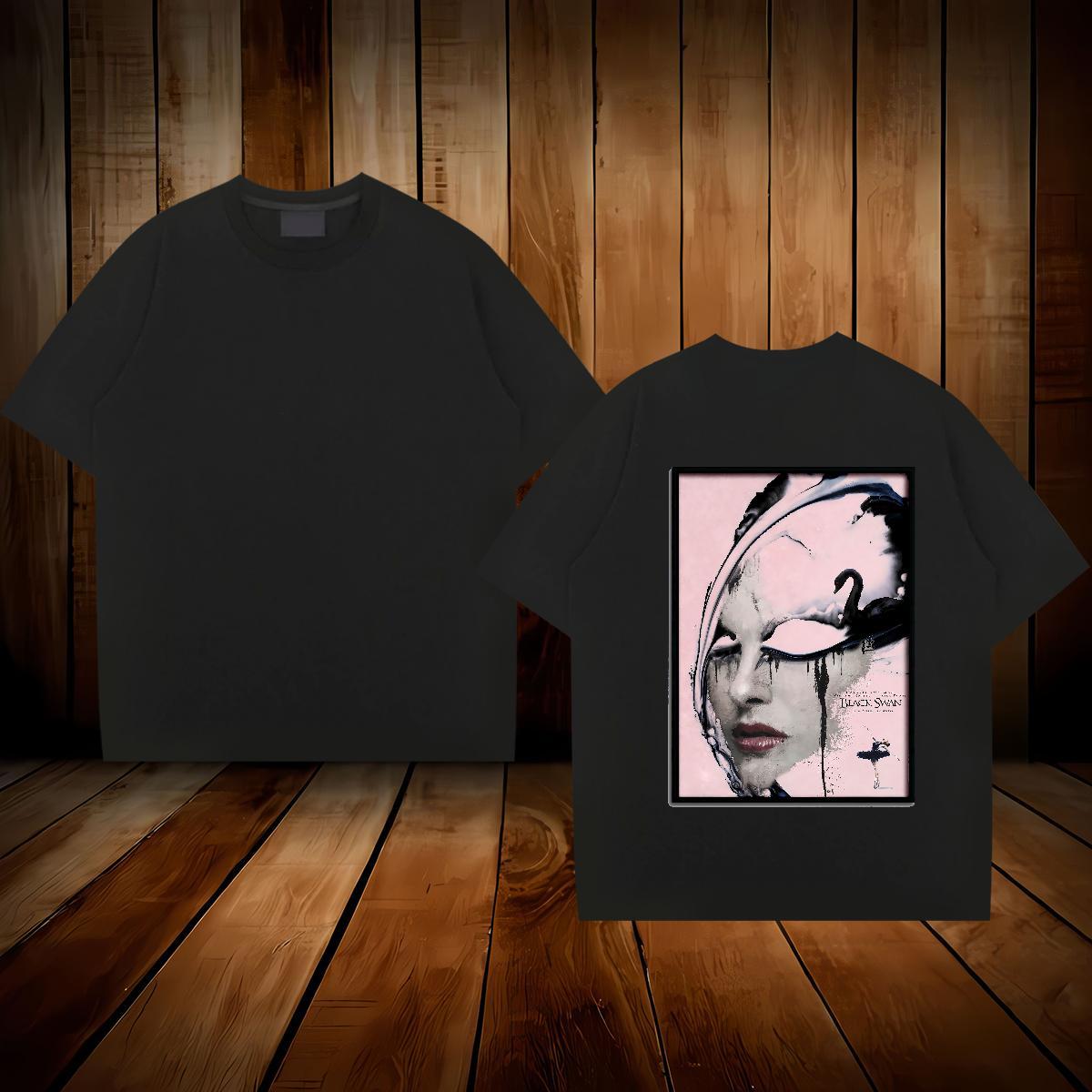 2024 New T shirt face Tees 230g Pure Cotton Daily Outfit Loose DIY Printed Breathable Short Sleeve Tshirt for Man Woman