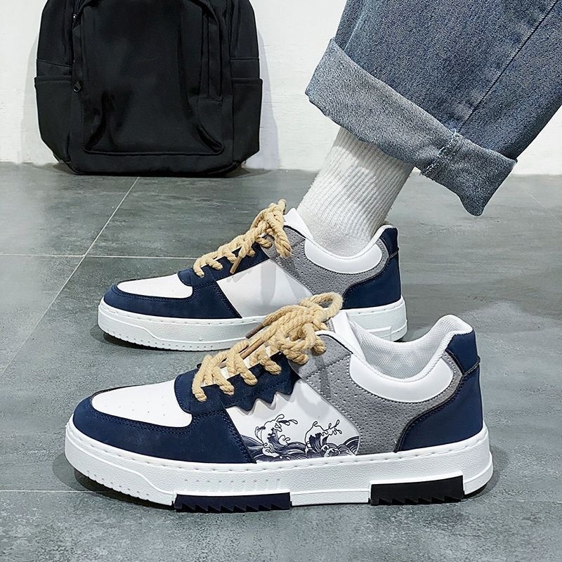 Men's breathable and versatile thick soled sports and leisure board shoes