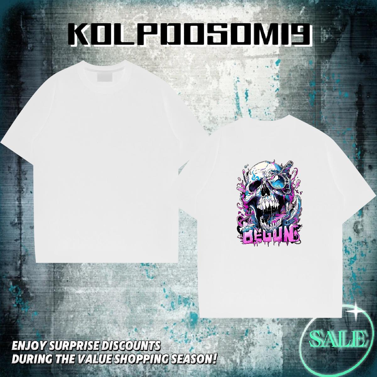 Stylist T Shirt For Man skull Tee Shirt 230g 100% Cotton Sport Unisex DIY Printed Short Sleeve O-Neck Tshirts