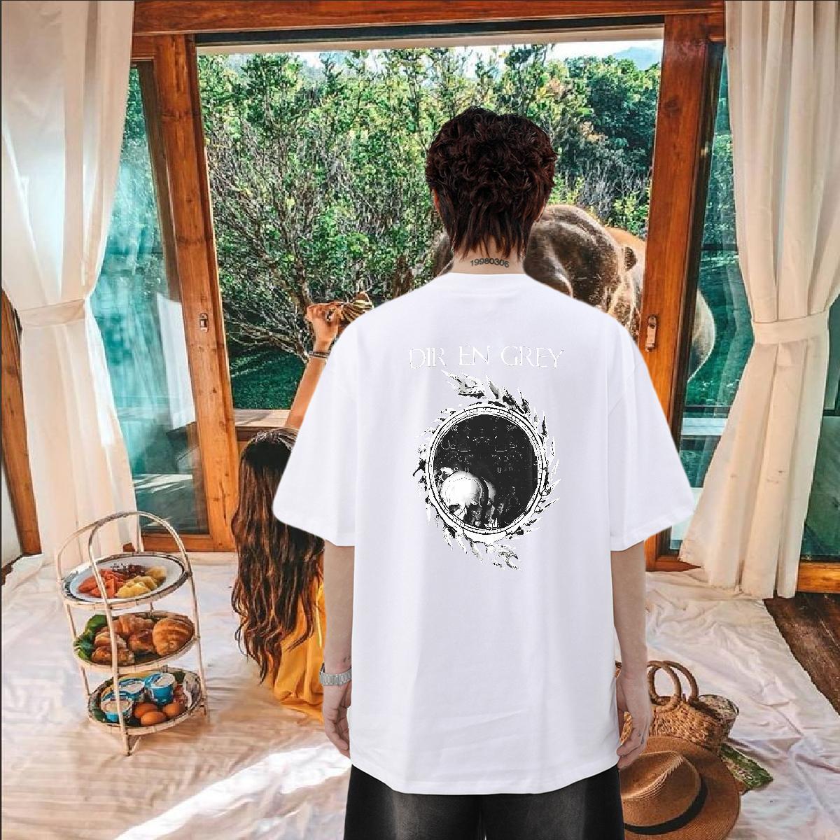 Fashion Men T Shirts skull Wear 100% Cotton 230g Street wear Hip Hop Classic Asian Size Pure Cotton Couples T Shirts