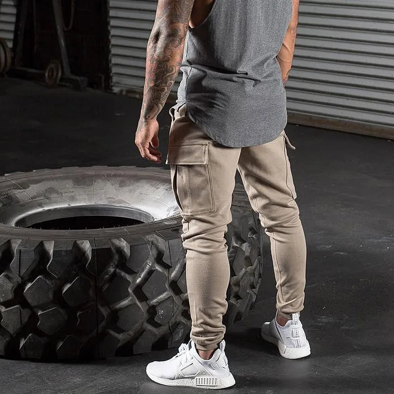 Mens Gym Casual Jogger Cargo Pants Fitness Clothing Man Fashion Sports Loose Trouser Streetwear Bodybuilder Male Trend Pantalon 240806