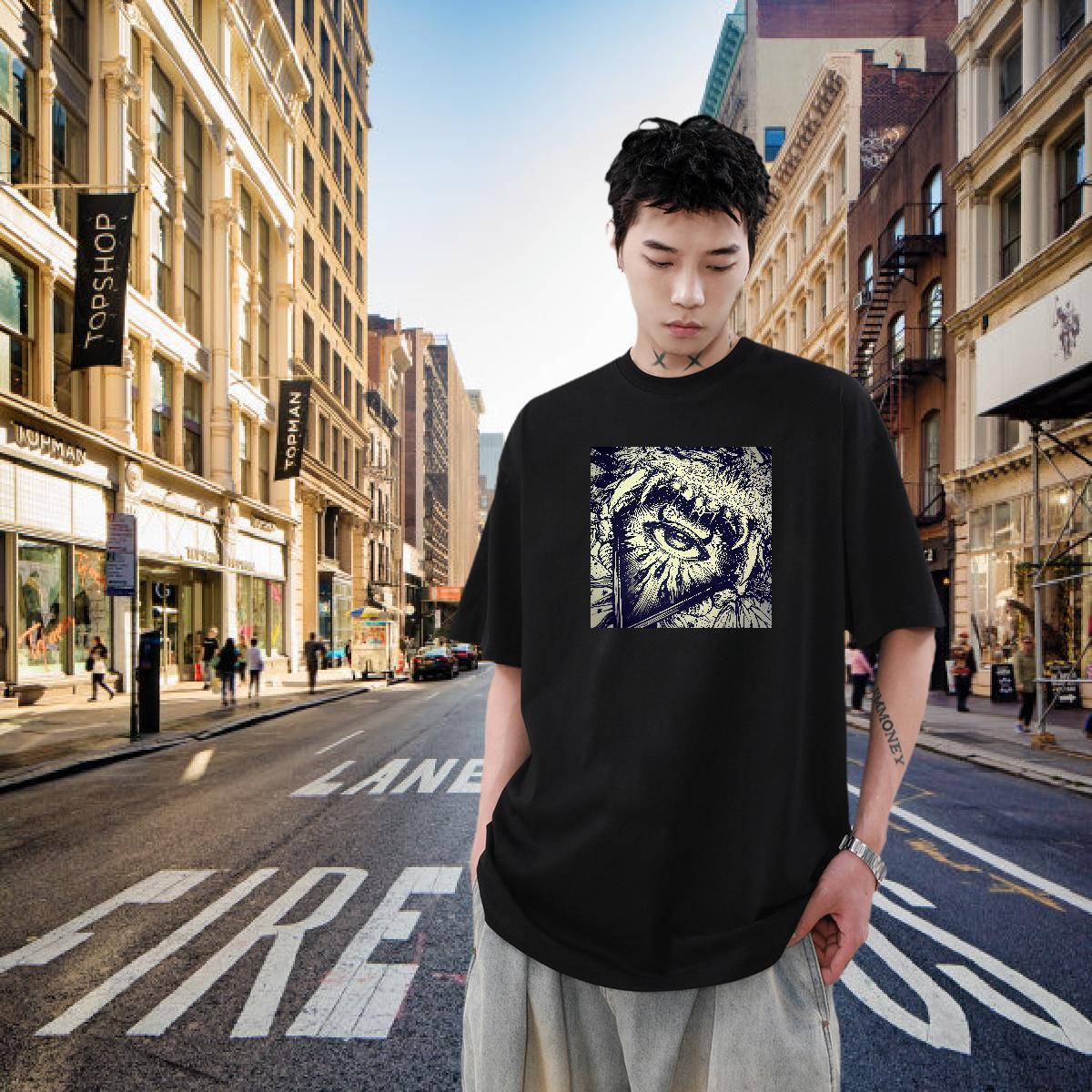 Stylist Mens T Shirts eye of the devil Clothes 230g Cotton Street Casual Cool Design Oversized Breathable Crew Neck Men Clothes T-Shirt