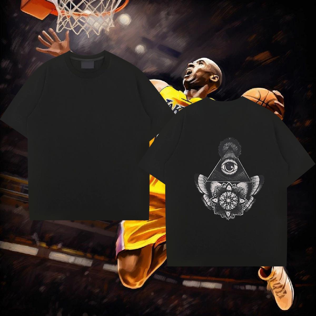 Classic Casual T Shirts Men eye of the devil Tops Shirt 100% Cotton 230g Street Unisex DIY Crew Neck Breathable Men Tees