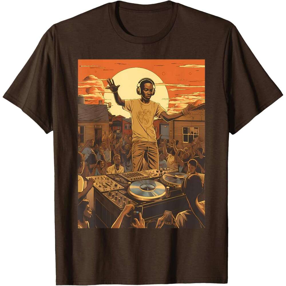 Mens T shirt Retro Vintage DJ HipHop Music Block Bronx Party Vinyl T-Shirt shirts tshirt graphic tee Casual tops summer clothes Short sleeve Free ship