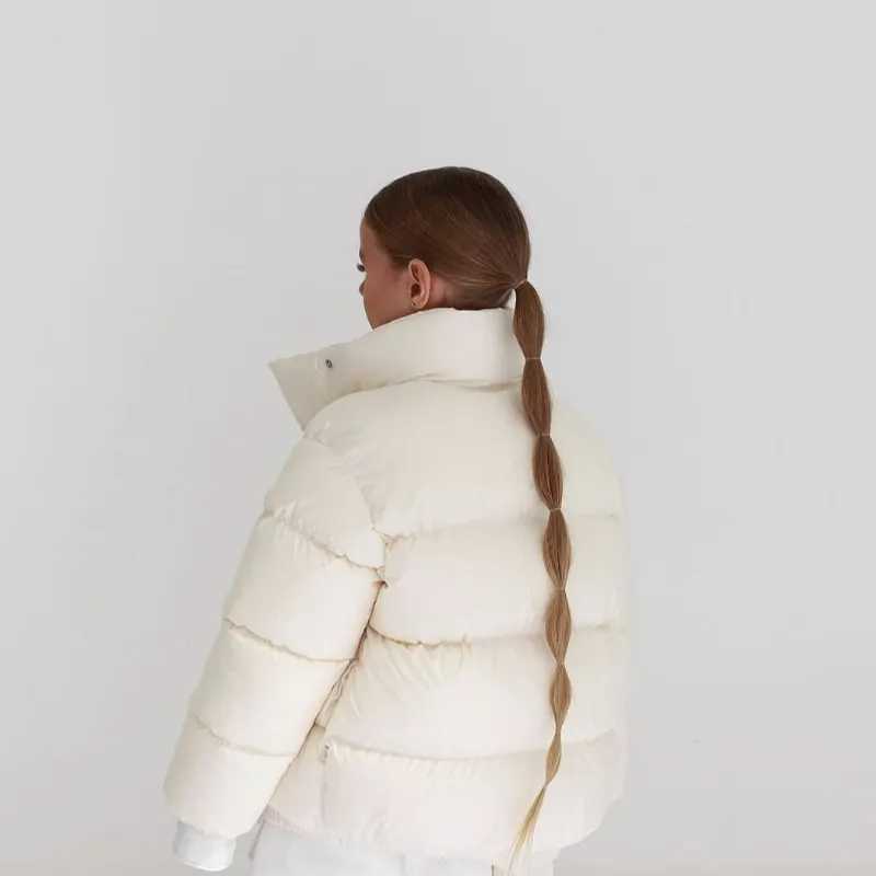 Fashion baby boys and girls cotton apron jacket thick winter childrens coat stand collar warm coat solid loose baby clothing 3-12Y X2411151