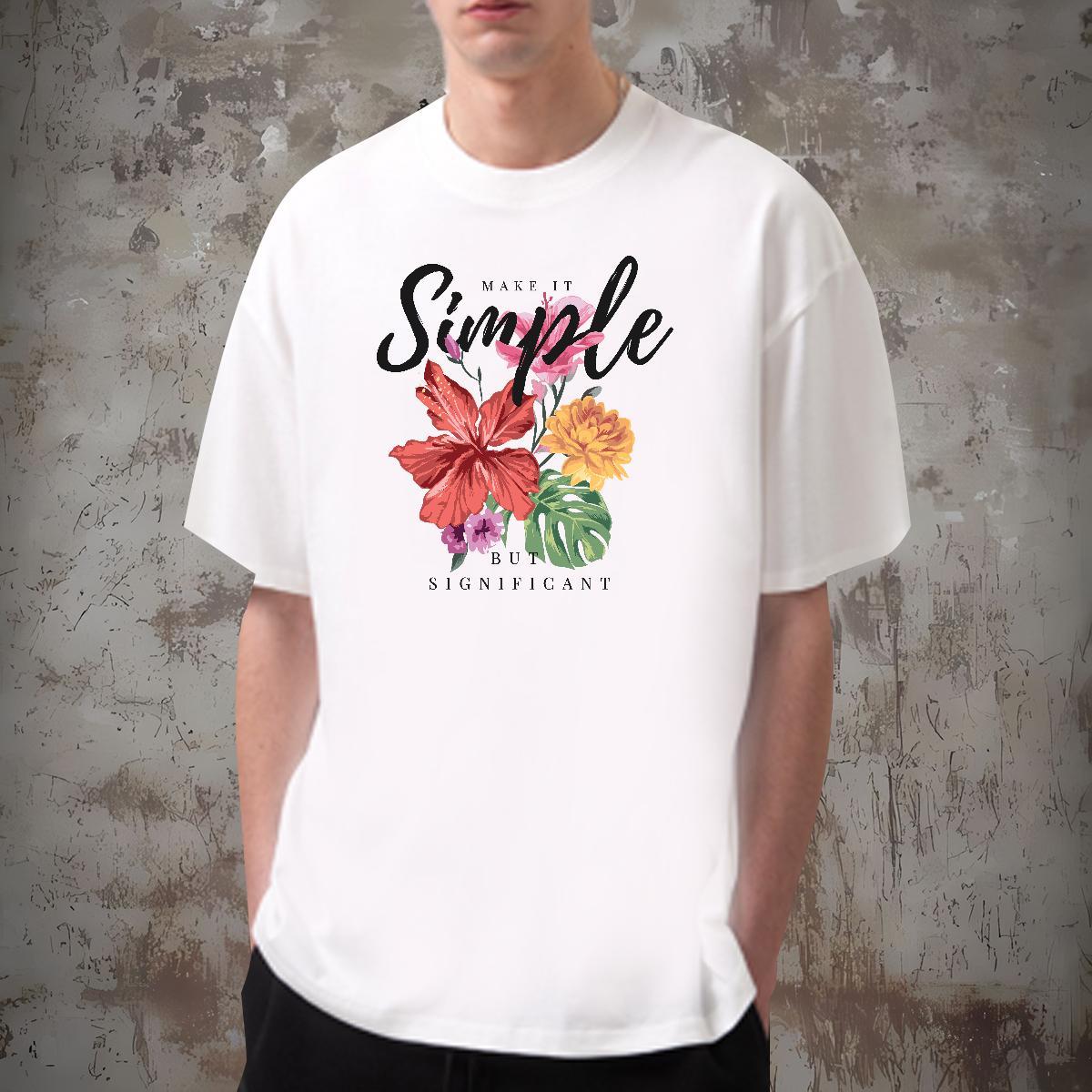DIY T Shirt For Man letter Clothings 230g Cotton Street Soft Anime Print Breathable Short Sleeve Couples T Shirts