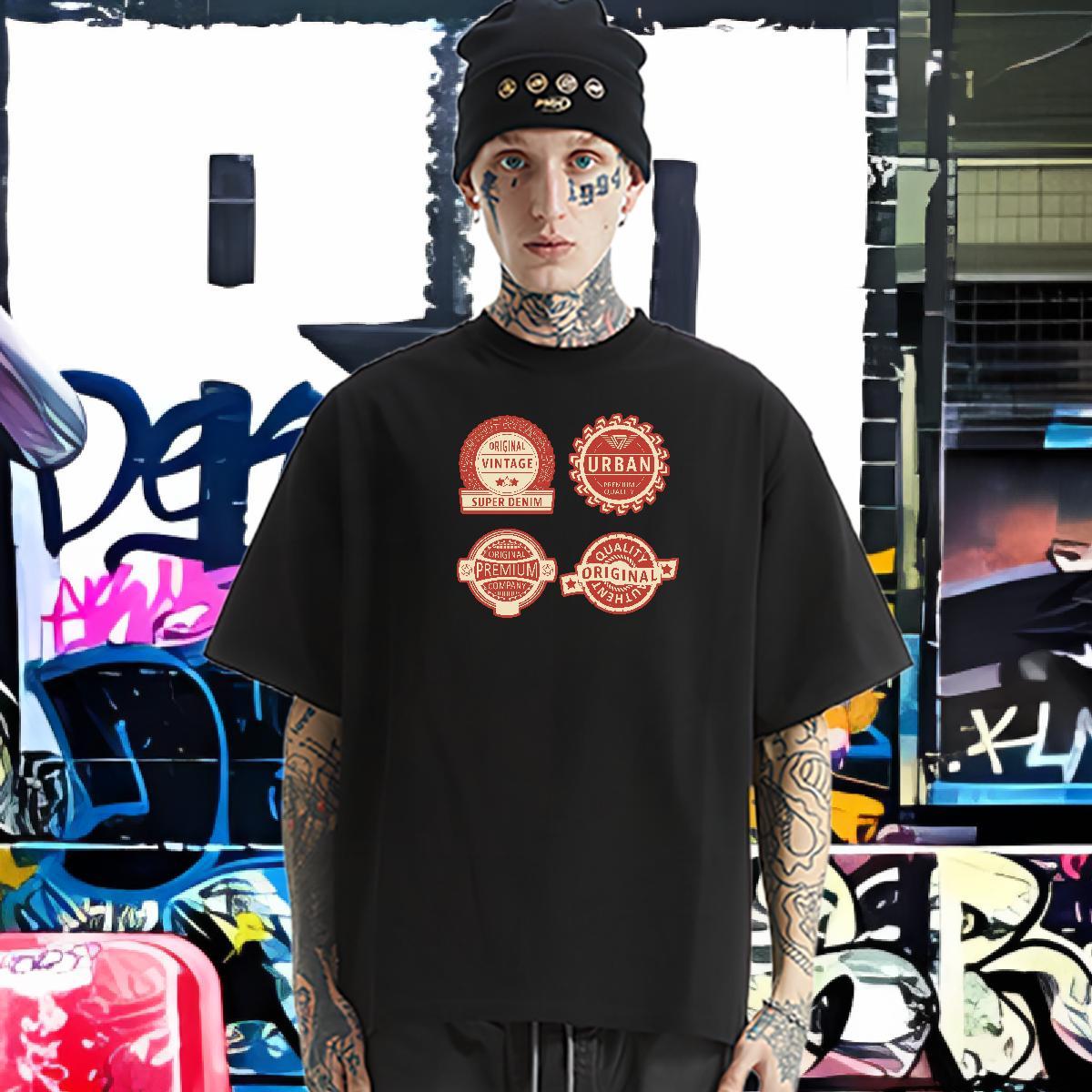Factory Direct Mens T Shirts letter Tees 100% Cotton 230g High Street Hip Hop Cool Design Oversized 3XL 4XL Round Neck Short Sleeve Men Clothes T-Shir