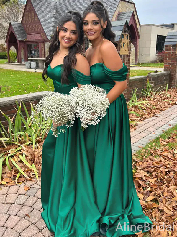 Long Dark Green Bridesmaid Dresses African Girl Wedding Party Evening Dress Robes De Soiree Mariage Custom
