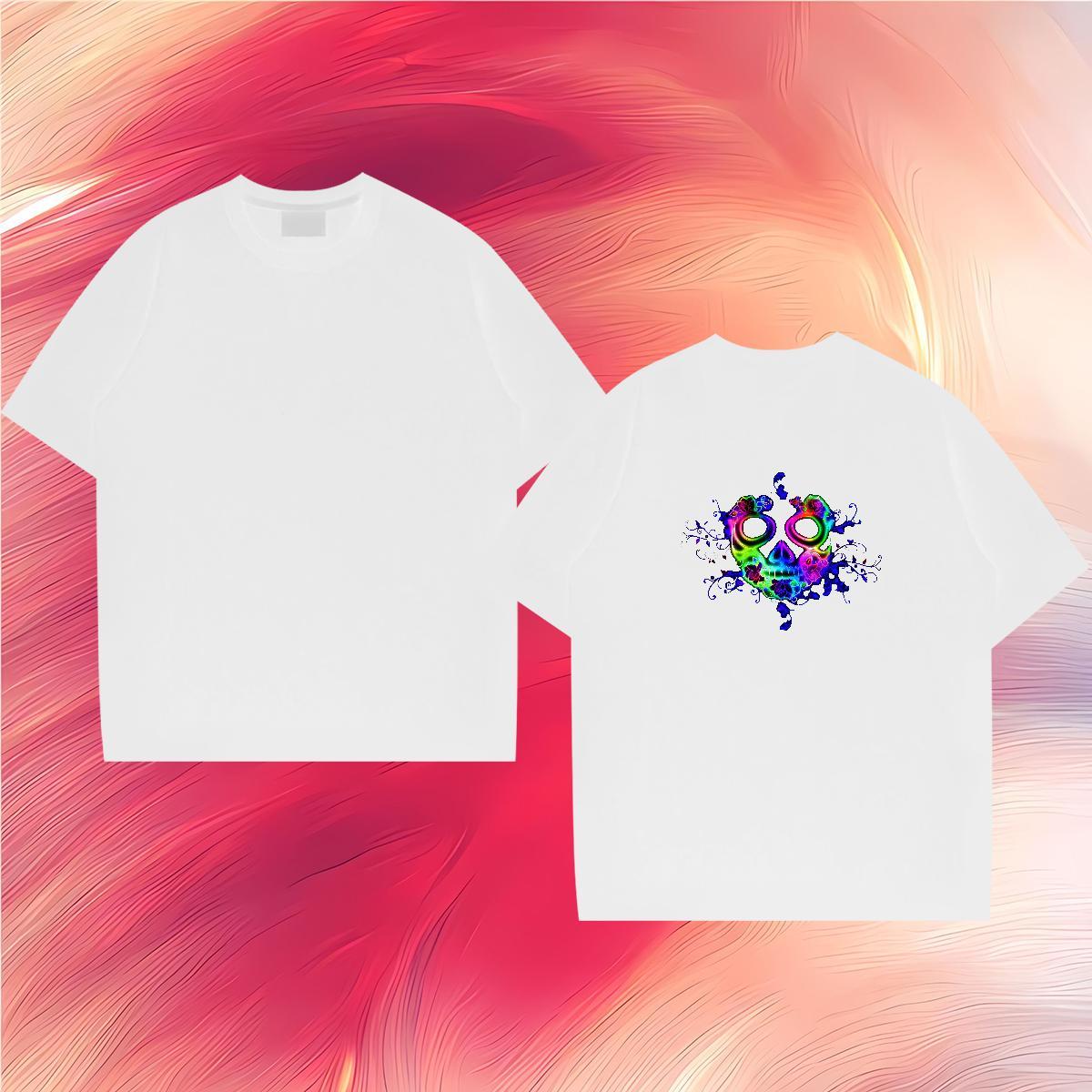 Stylist Men T Shirts skull Wear 230g Cotton Daily Outfit Comfortable DIY O Neck Short Sleeves Men Tshirts