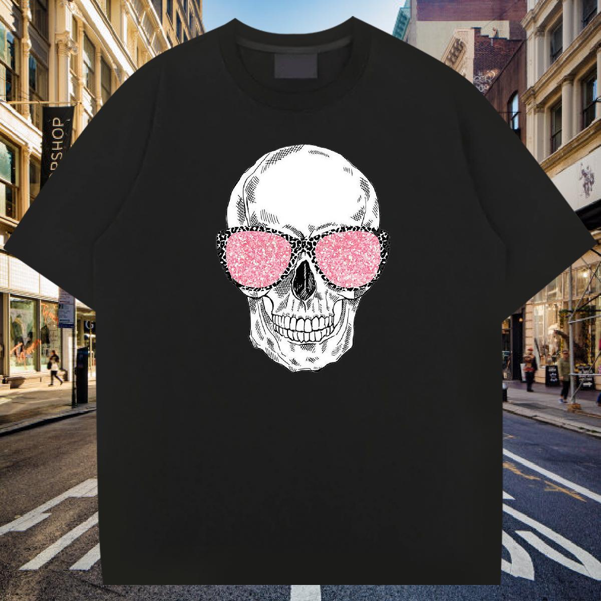 2024 Designer T shirt skull Tee Shirt 230g Pure Cotton Anime Printing Street Comfortable Floral Print Round Neck Short Sleeve Tshirt for Man Woman