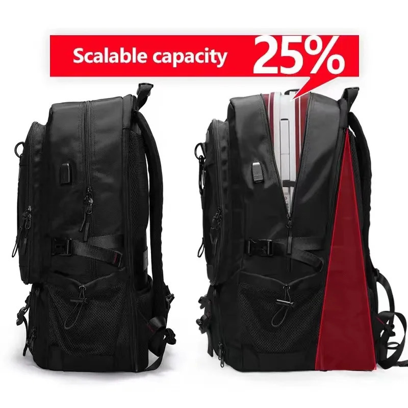Multi pack USB charging travel backpack for men Oxford laptop bag outdoor sports hiking with shoes 240807
