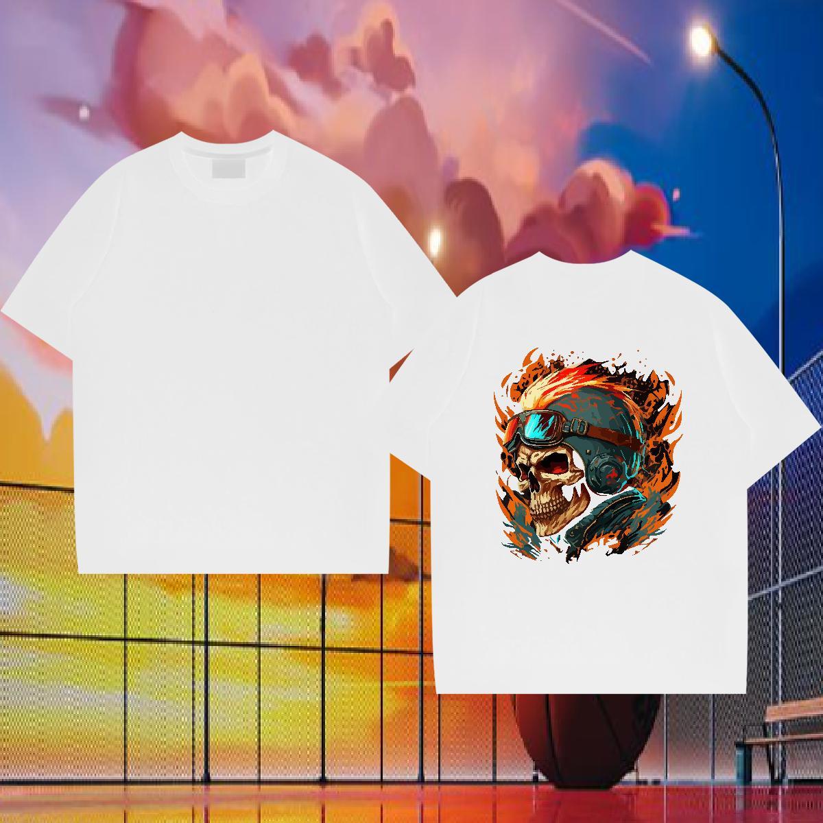 Customized T-Shirts skull Polos 230g Cotton Summer Casual TOP Quality Custom Big Size Short Sleeve Soft Tshirts