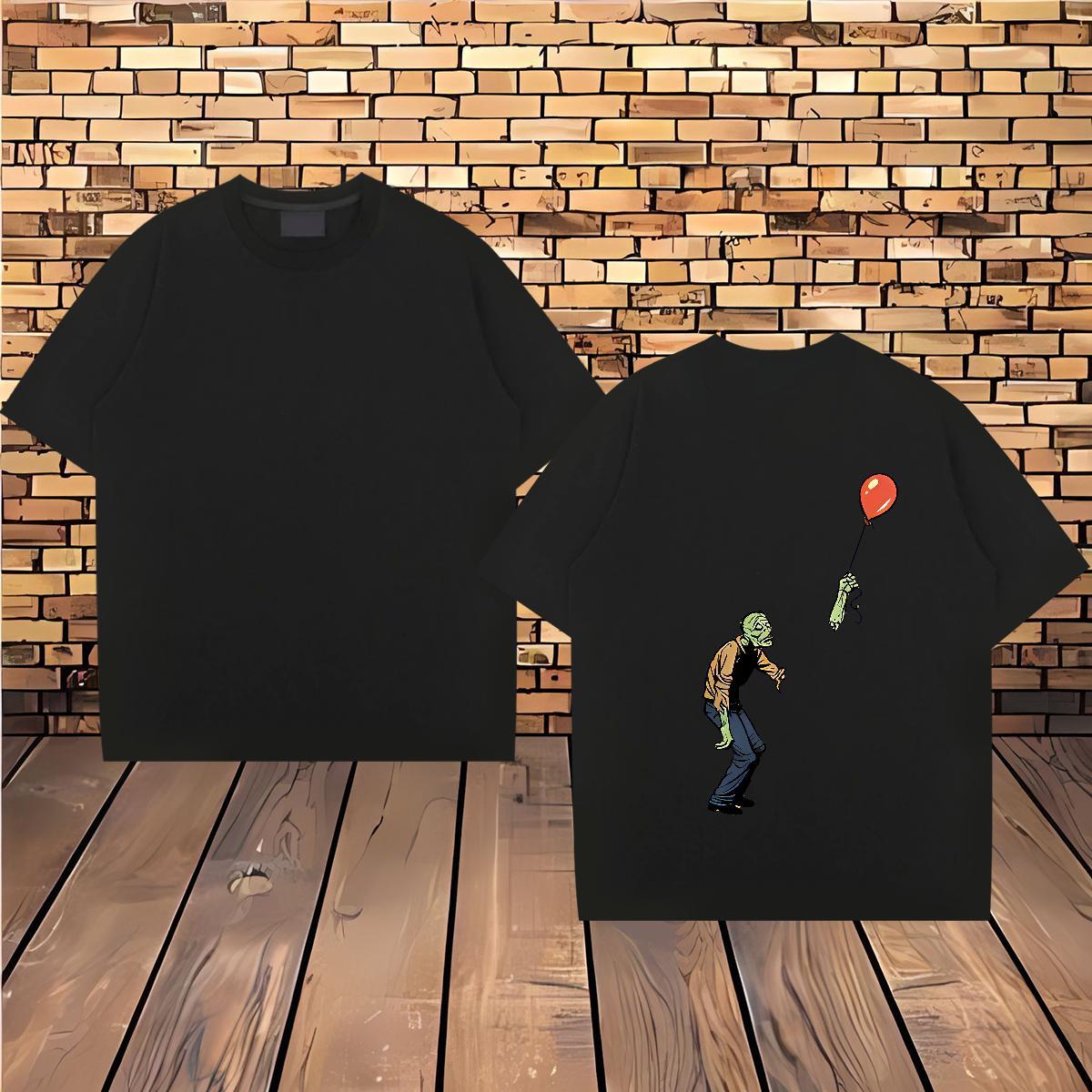 Custom T-Shirts for Men skull Tees Shirts 230g 100% Cotton Home Outdoor Comfortable Black White Round Neck Short Sleeve Tshirt for Man Woman