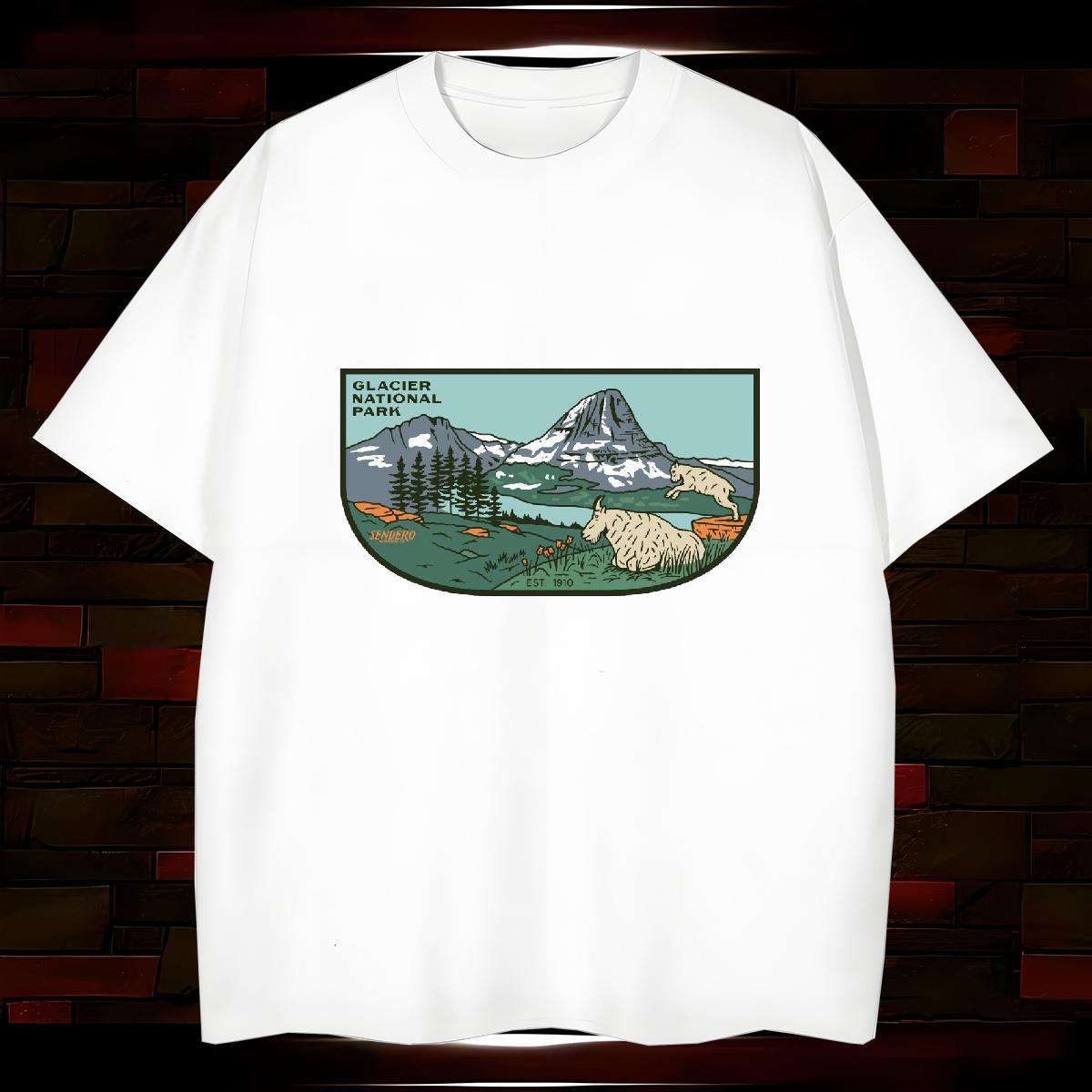 Free Shipping Tshirt for Man Woman mountains 230g Pure Cotton Beach Crew Neck Breathable T-Shirts for Men DIY Printed Casual New Tops Tees