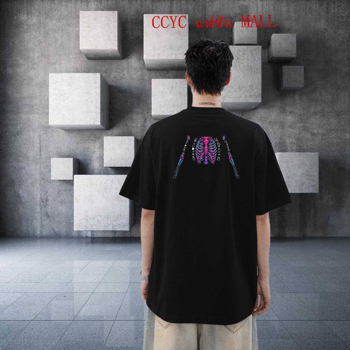 Custom Mens T Shirts skull Polos 230g Pure Cotton Daily Outfit Classic Anime Breathable Men Clothes T-Shirt
