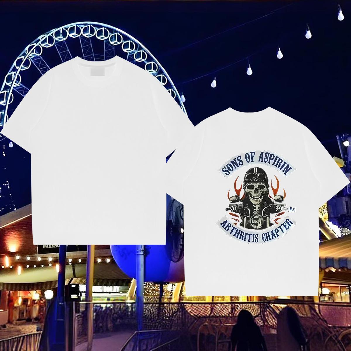 2024 T-Shirts skull Wear 230g Pure Cotton Casual Daily Wear TOP Quality Oversized 4XL Breathable Short Sleeve Tshirt for Man Woman