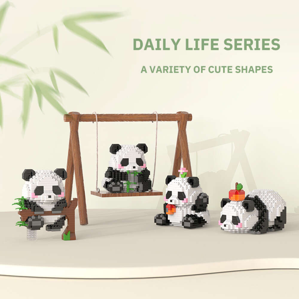 Creative DIY Assemable Cute MINI Chinese Style Animal Panda Building Block Educational Boy Toys For Children Model Bricks