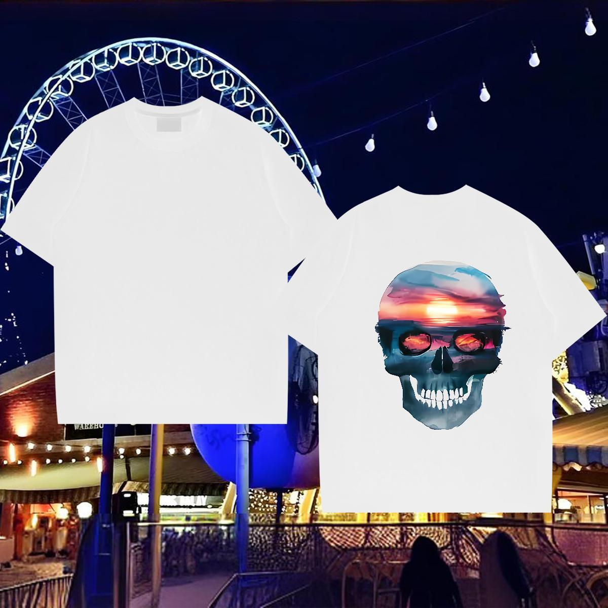 Fashion Casual T-Shirts for Men sun Tee Shirt 230g Pure Cotton Sport Classic Black Oversized Breathable Crew Neck Men Tops Tees