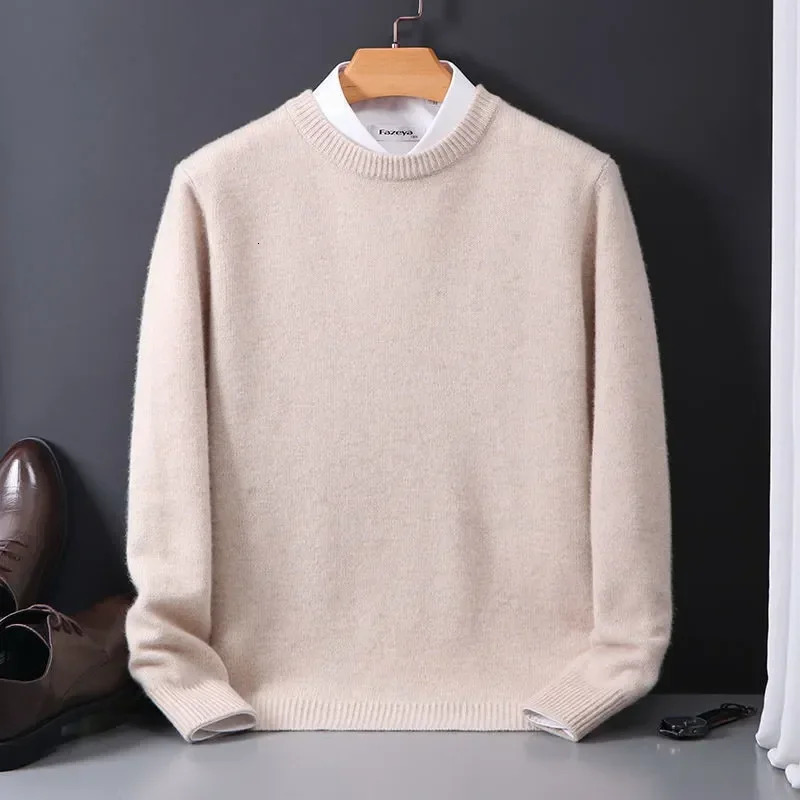 2024 Cashmere Sweater O-neck Pullovers Mens Loose Oversized M-3XL Knitted Bottom Shirt Autumn Winter Korean Casual Men Top 240816