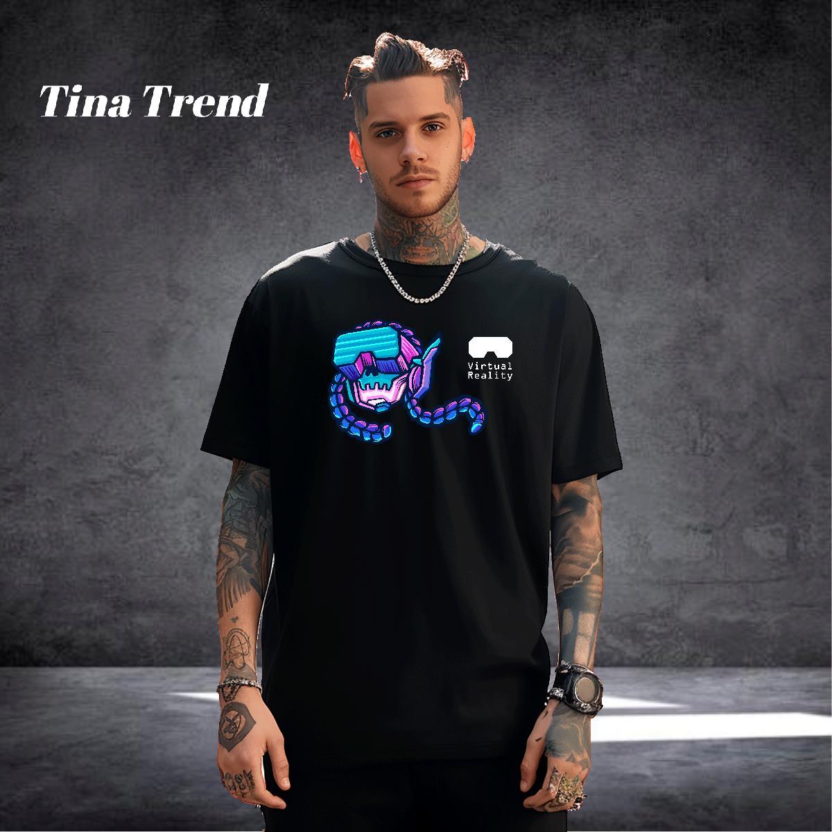 2024 T Shirts Men skull Tee Shirt 100% Cotton 230g Street Designer Oversized 4XL Crew Neck Breathable Men Tops Tees