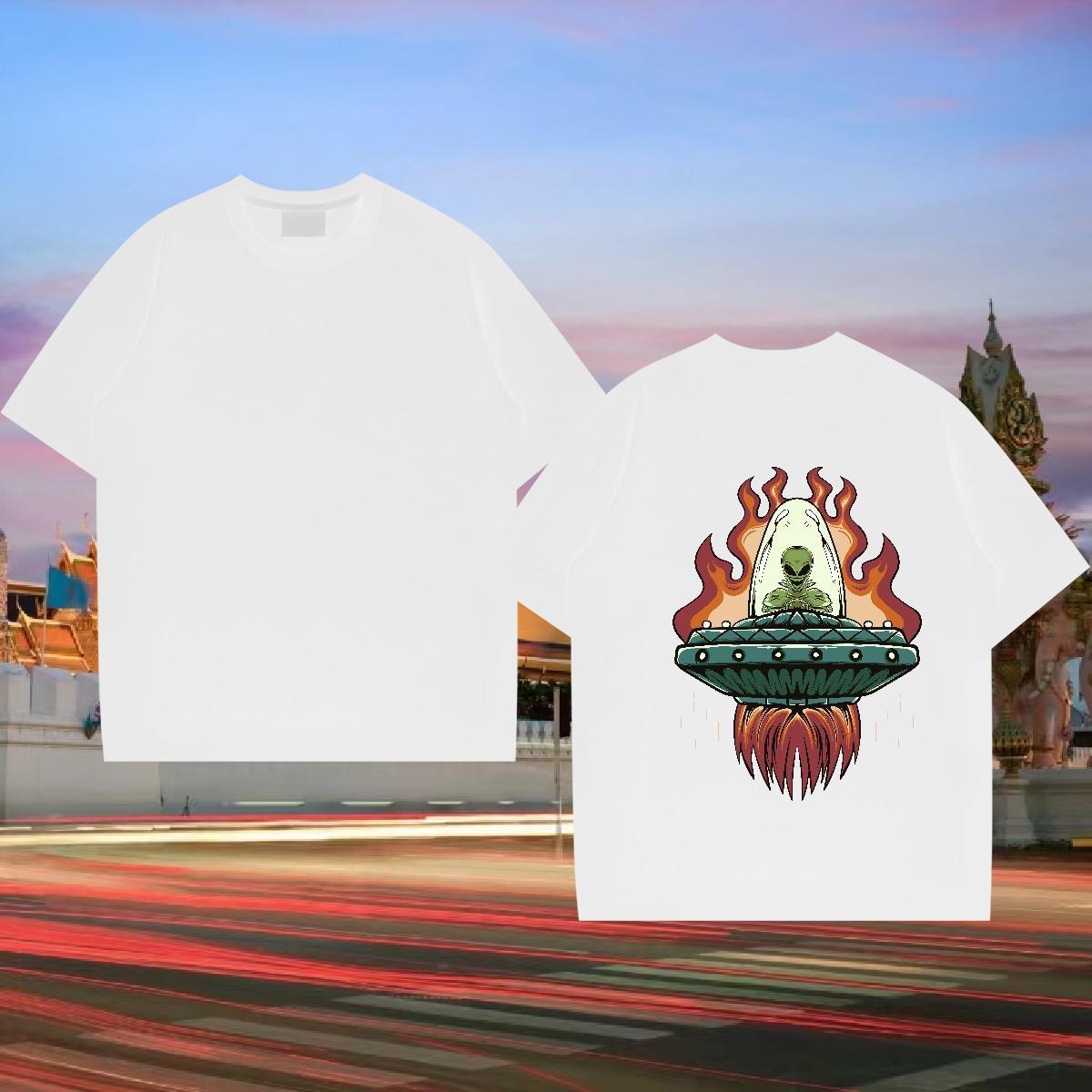 Customized T Shirts Men ET Polos 230g 100% Cotton Casual Daily Wear Popular Oversized 4XL Breathable Crew Neck Mens Tshirts